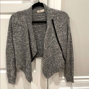 Grey marled zip up cardigan